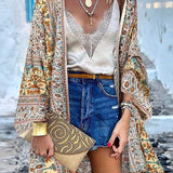 Women's Printed Open Front Kimono Cardigan