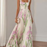 Women's Floral Print Square Neck Maxi Dress