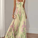 Women's Floral Print Square Neck Maxi Dress