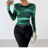 Women’s Printed Cowl Neck Top