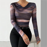 Women’s Printed Cowl Neck Top