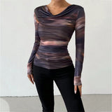 Women’s Printed Cowl Neck Top