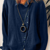 Women's Button Front Long Sleeve Blouse