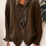 Women's Button Front Long Sleeve Blouse