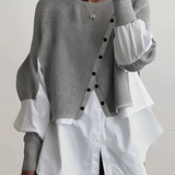 Women's Layered Button Knit Sweater