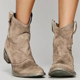 Women's Suede Look Western Ankle Boots