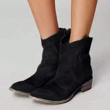 Women's Suede Look Western Ankle Boots