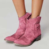 Women's Suede Look Western Ankle Boots