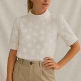 Ladies’ High Neck Floral Lace Top
