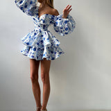 Women’s Blue Floral Mini Dress