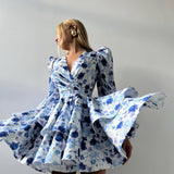 Women’s Blue Floral Mini Dress
