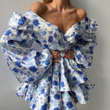 Women’s Blue Floral Mini Dress