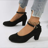 Women's Mary Jane Block Heel Pumps