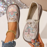 Women's Embroidered Slip-On Loafers