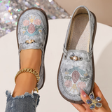 Women's Embroidered Slip-On Loafers