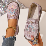 Women's Embroidered Slip-On Loafers