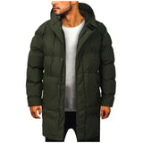 Men's Long Down Jacket with Detachable Hood