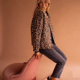 Ladies’ Leopard Print Bomber Jacket