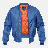 Classic Quilted-Lined Bomber Jacket with Ribbed Cuffs
