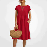 Women's Short Sleeve Midi Dress
