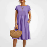 Women's Short Sleeve Midi Dress