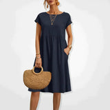 Women's Short Sleeve Midi Dress