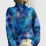 Women's Elegant Green Autumn Roll Neck Jumper