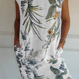 Women's Floral Sleeveless Midi Dress