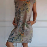 Women's Floral Sleeveless Midi Dress