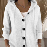 Women's Hooded Button Knit Cardigan