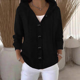 Women's Hooded Button Knit Cardigan