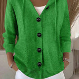 Women's Hooded Button Knit Cardigan