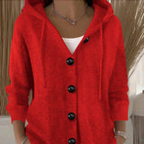 Women's Hooded Button Knit Cardigan