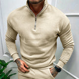Men's Quarter Zip Long Sleeve Knit Pullover