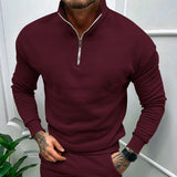 Men's Quarter Zip Long Sleeve Knit Pullover