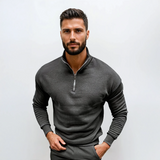 Men's Quarter Zip Long Sleeve Knit Pullover