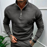 Men's Quarter Zip Long Sleeve Knit Pullover