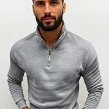 Men's Quarter Zip Long Sleeve Knit Pullover