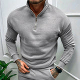 Men's Quarter Zip Long Sleeve Knit Pullover