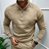 Men's Quarter Zip Long Sleeve Knit Pullover
