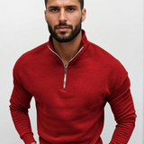 Men's Quarter Zip Long Sleeve Knit Pullover