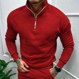 Men's Quarter Zip Long Sleeve Knit Pullover