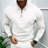Men's Quarter Zip Long Sleeve Knit Pullover