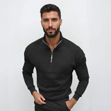 Men's Quarter Zip Long Sleeve Knit Pullover