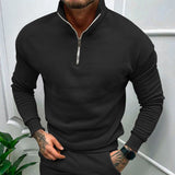 Men's Quarter Zip Long Sleeve Knit Pullover