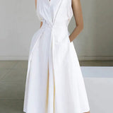 Women's Sleeveless Collared Maxi Dress