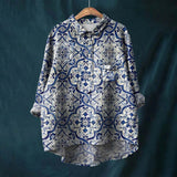 Women's Floral Button Front Blouse