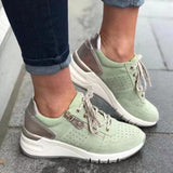 Women's Breathable Lace-Up Running Sneakers