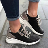 Women's Breathable Lace-Up Running Sneakers