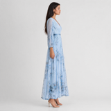 Women's Pleated V-Neck Midi Occasion Dress